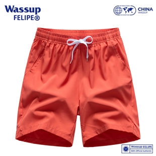 WASSUP 宽松休闲百搭速干跑步运动五分裤 男夏季 男L FELIPE潮牌短裤