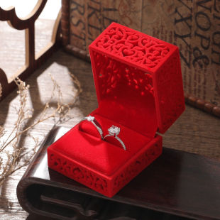 假钻戒中式 结婚戒指一对婚礼现场用情侣新娘对戒女男求婚交换仪式