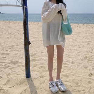 可下水游泳外搭沙滩防晒衣温泉罩衣外套女 海边度假泳衣比基尼罩衫