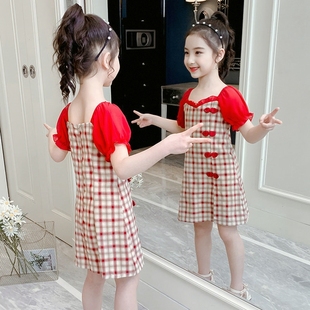 2024新款 儿童公主唐装 女孩汉服裙子夏季 中国风 女童旗袍连衣裙夏装