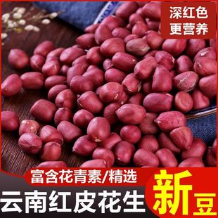 红皮花生米农家小粒生花生仁四粒红红衣花生米250g 5斤大降价