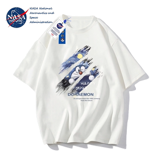新款 NASA联名短袖 体恤上衣女 潮牌涂鸦情侣装 t恤男士 半袖 日系夏季