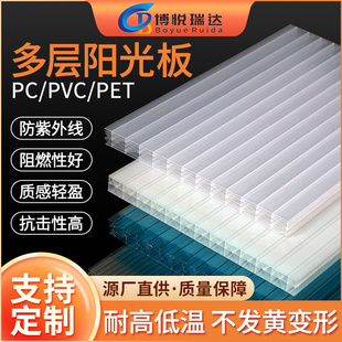 多层阳光板PC板双层中空采光板蜂窝板三层四层透明塑料板pc耐力板