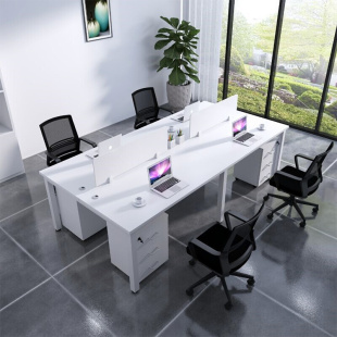 新款 简约现代办公桌职员电脑桌椅组合2 6人位公司办公桌家具工
