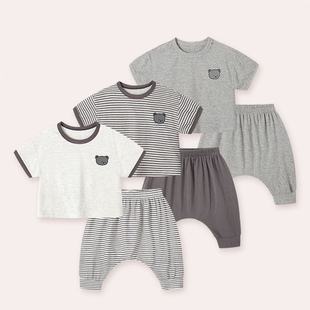 男童短袖 大PP裤 睡衣两件套儿童宝宝童装 夏装 婴儿莫代尔家居服套装