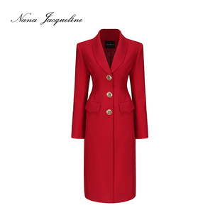 型气质 NanaJacqueline红色西装 外套女秋冬新款 沙漏版 新年限定