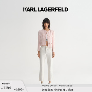 KARL LAGERFELD卡尔拉格斐春夏新款 老佛爷231L1152 白色直筒牛仔裤