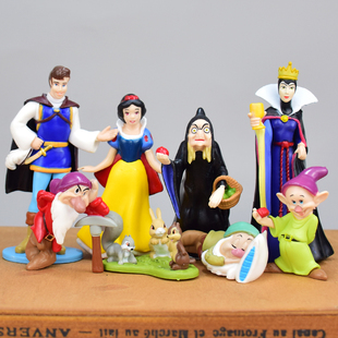 饰摆件巫婆毒皇后矮人儿童玩具 迪士尼白雪公主手办骑士动漫蛋糕装
