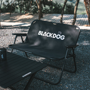 BLACKDOG黑狗户外露营双人折叠黑化沙滩休闲靠背扶手野外钓鱼椅子