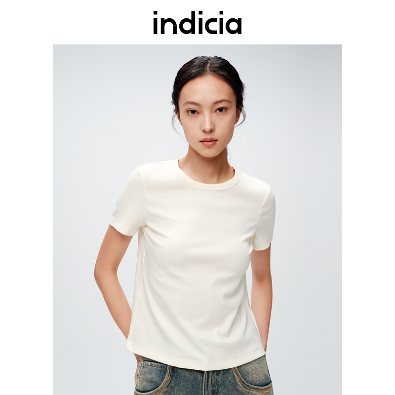 indicia标记商场同款 T恤休闲上衣女装 棉质短袖 C6A404TX027 夏新款