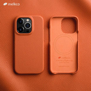 Melkco适用苹果15promax手机壳14Pro真皮壳iPhone15Pro磁吸壳14Magsafe保护套14ProMax牛皮14Plus皮质简约套