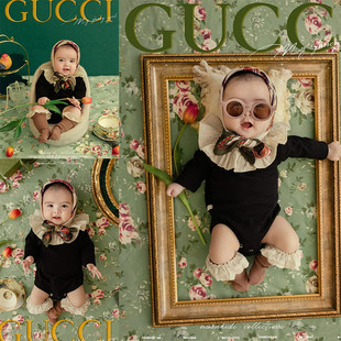 儿童摄影主题服装 外婆服 百天照婴儿满月周岁宝拍照造型衣服 新款