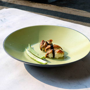 创意色釉陶瓷大盘家用12英寸哑光水果沙拉碗意面盘西餐厅装 饰餐具