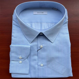 衬衫 TRANDS品牌意大利进口棉加桑蚕丝面料舒适版 型商务款 长袖 男士