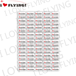 我爱飞行 FLYING店标迷你整版 LOVE 航空旅行拉杆箱贴纸