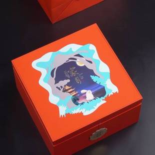 手提礼品盒创意定制l促 盒空盒高档双层8粒装 厂中秋节月饼礼盒包装