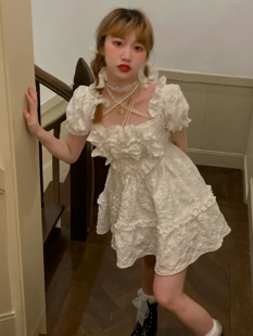 森女系原创纯白心动想去海边洛丽塔甜美公主裙白色设计感连衣裙女