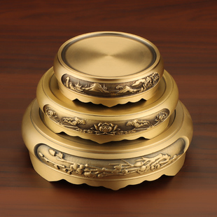 铜底座文昌塔葫芦铜缸聚宝盆底托万能通用底座仿古装 饰工艺品