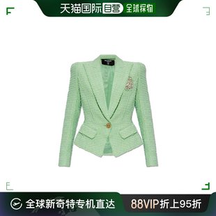 女士 香港直邮潮奢 CF1SE011 单排扣花呢西装 Balmain 外套 巴尔曼
