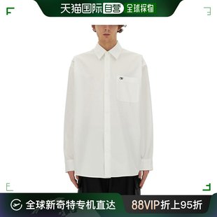 男士 香港直邮潮奢 OMGE004C9 灰白色徽标刺绣长袖 Off 衬衫 White