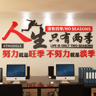 饰激励标语 励志墙贴公司企业文化墙布置3d亚克力立体字画办公室装