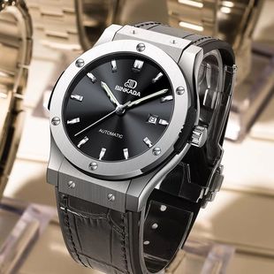 宾卡达男表机械表全自动男士 经典 正品 皮带 手表防水品牌新款