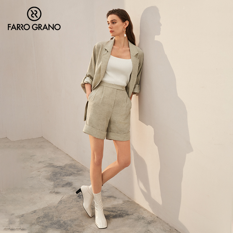 外套 菲诺格诺复古一粒扣休闲时尚 职场通勤套装 短裤 GRANO FARRO