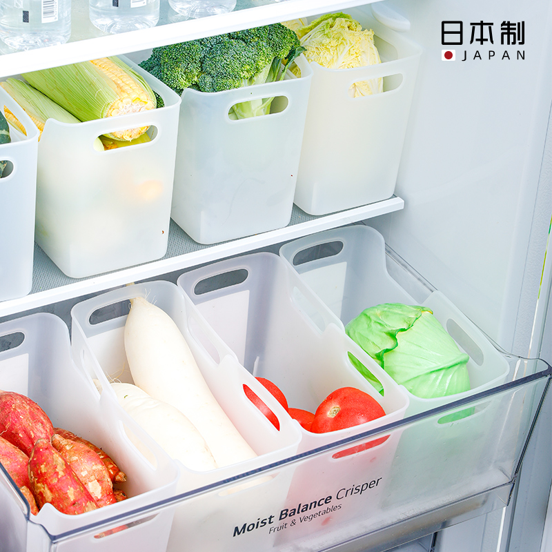 日本进口冰箱果蔬收纳盒冷藏保鲜菜篮厨房分类整理神器手提置物盒