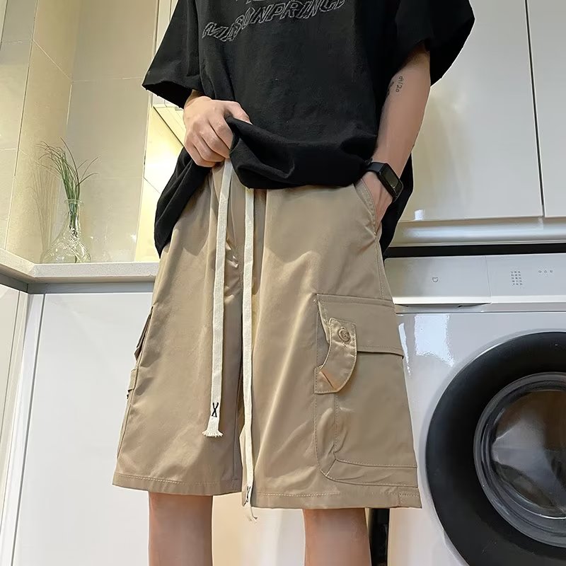 子日系机能风中裤 设计感工装 夏季 短裤 休闲宽松直筒五分裤 美式 男款
