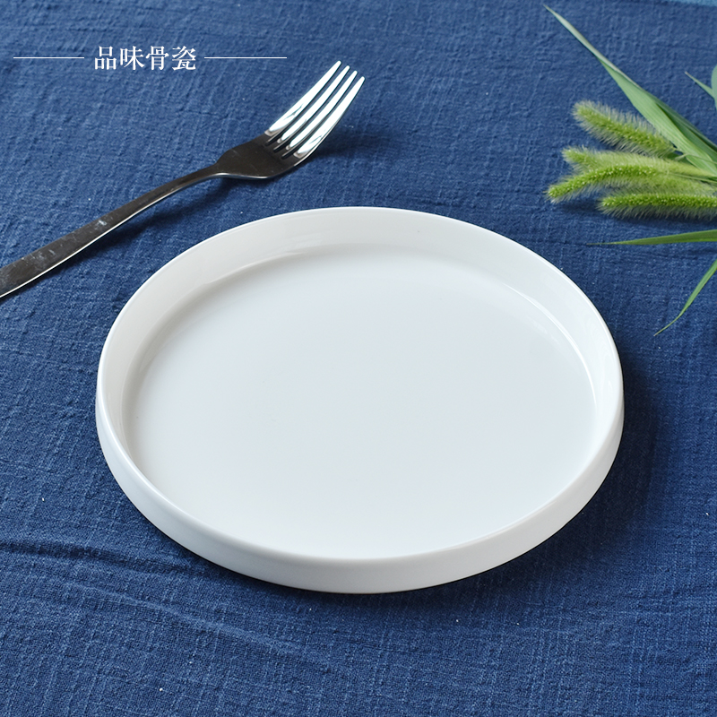 陶瓷托盘白色平盘轻奢骨碟 原创简约骨瓷白盘出口品质陶瓷茶盘日式