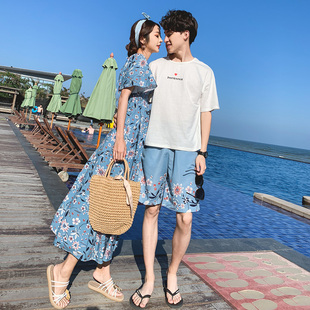 沙滩情侣装 裙子海边套装 三亚泰国蜜月旅游度假衣服大码 男 夏装