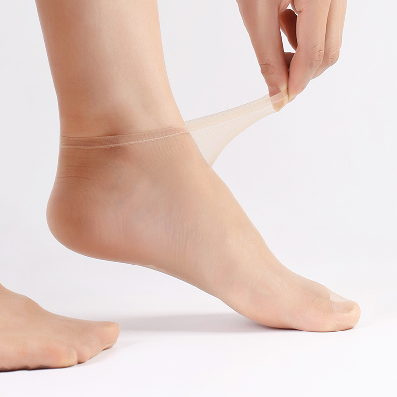 透气脚尖透明肉色袜子 低帮短丝袜水晶丝隐形无痕夏季 1D超薄五双装