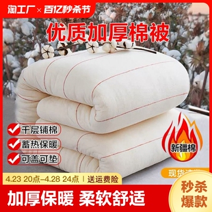新疆棉花被被芯褥子学生单人床垫棉絮被褥长绒水洗双人春秋被手工