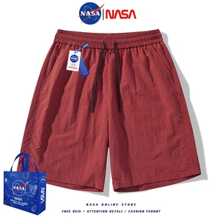 夏季 NASA冰丝运动短裤 男 休闲速干裤 女生2024新款 小个子五分裤 爆款
