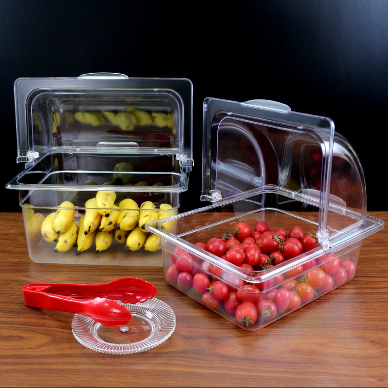 亚克力透明酱菜展示盒超市收纳盒带盖自助餐水果点心熟食保鲜盒