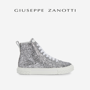 ZanottiGZ女士blabber闪亮织物高帮运动鞋 Giuseppe