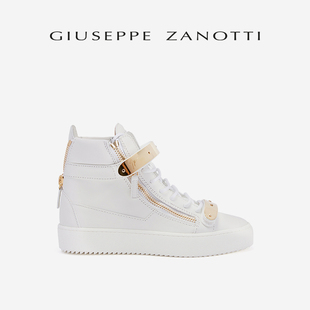 小白鞋 Giuseppe 女鞋 ZanottiGZ女士经典 板鞋 双金扣高帮运动鞋