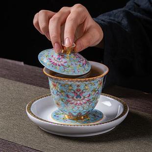 茶漏品茗杯白瓷盖置盖碗茶杯茶壶 陶瓷功夫茶具套装 公道杯 囍善缘