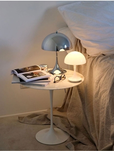 奶油风蘑菇台灯北欧ins少女生简约卧室床头灯温馨便携充电氛围灯