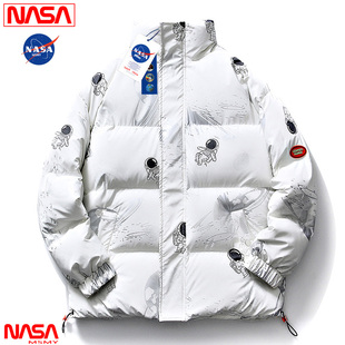 外套 2022秋冬学生宽松冬装 NASA潮牌联名宇航员加厚立领棉袄情侣款