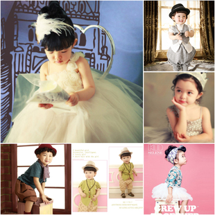 儿童摄影服装 出租新韩版 4岁男女童艺术拍照公主裙西装 服饰1