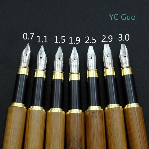 维吾尔语等 13种规格可写藏文英文哥特体 竹木鸭嘴平行尖美术钢笔