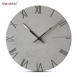 时钟创意静音复古钟表 Mandelda北欧客厅卧室家用挂钟现代简约欧式