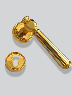 新款 卧室金色欧式 静音全铜美式 分体锁室内纯铜实木门锁品 销法式
