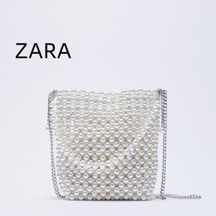 ZARA 单肩斜挎珍珠包小众款 手拎逛街包包 HOME女包珍珠包2023新款