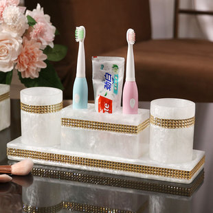 北欧创意电动牙刷架牙膏置物架卫生间情侣漱口杯家用牙缸洗漱套装