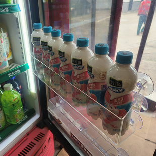 架厨房冰箱门吸盘置物架透明吸盘挂架超市冰柜收纳 便利店饮料促销