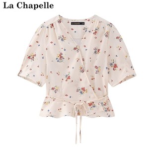 女衬衫 法式 新款 Chapelle夏季 雪纺衫 轻薄上衣碎花短袖 拉夏贝尔