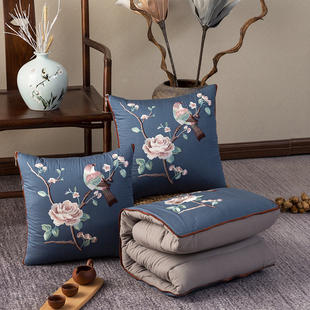 饰 装 中国风刺绣两用抱枕被靠垫枕头被午休空调被沙发办公室新中式