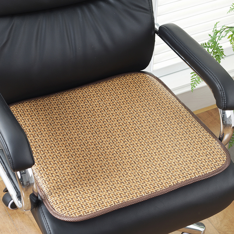 木草加厚双面凉席椅子坐垫办公室座椅垫夏天透气电脑椅凉坐垫 夏季